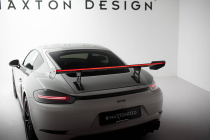 Porsche 718 Cayman 2016+ Kolfibervinge V.1 med Smal Infästning och LED-Ljus Maxton Design